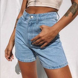 Princess Polly Light Blue Swalla Denim Shorts